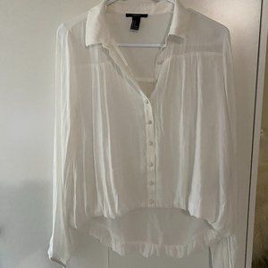 Forever 21 White Chiffon Blouse